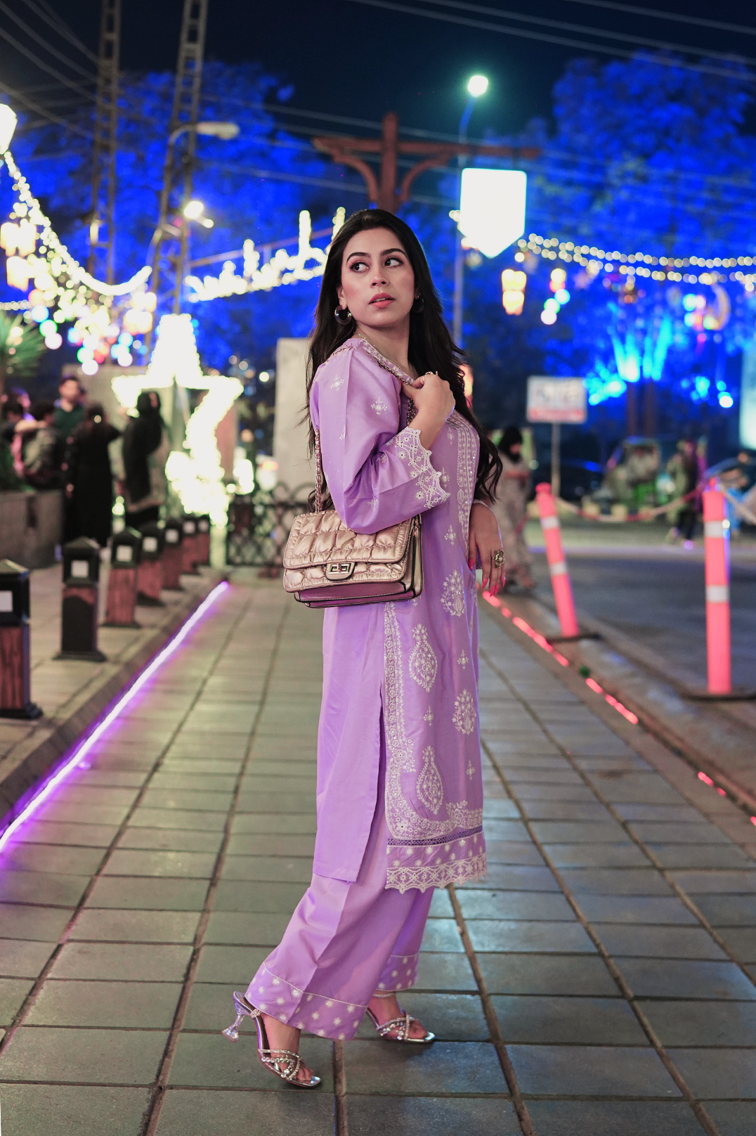 Elegant Lavender Embroidered Lawn Suit