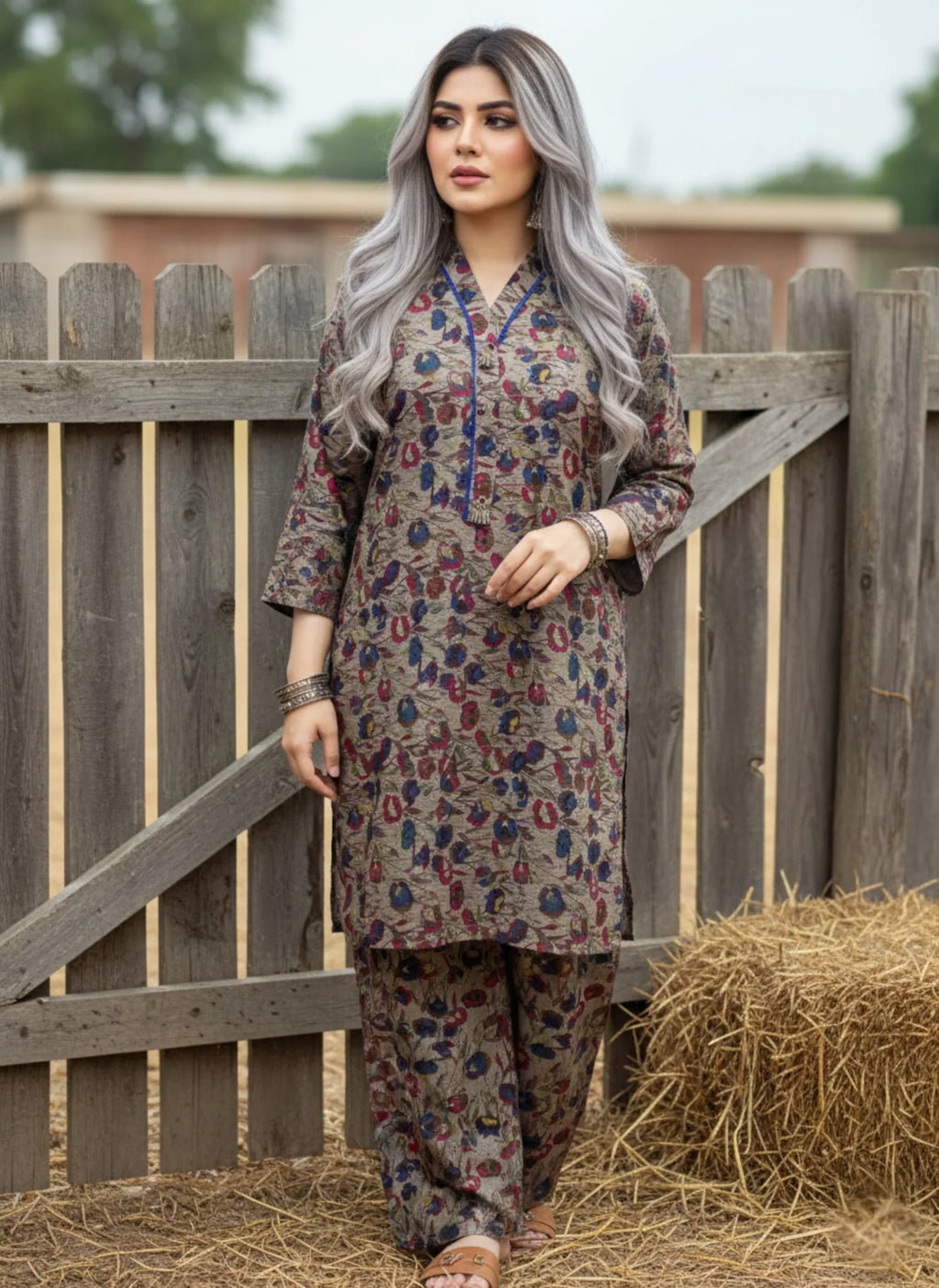 2PC Lawn Floral Printed Suit