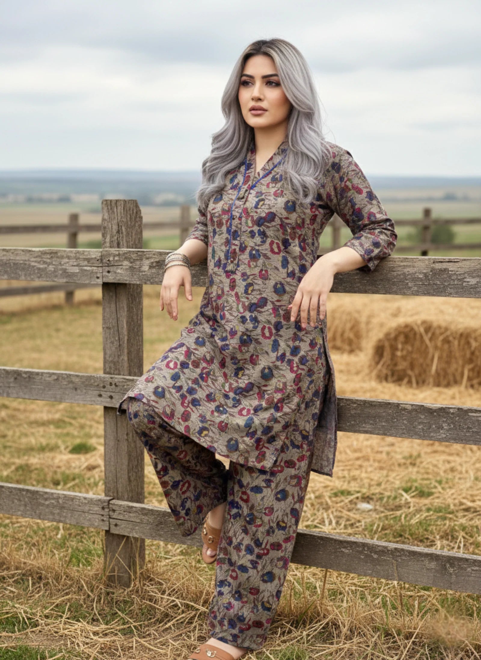 2PC Lawn Floral Printed Suit