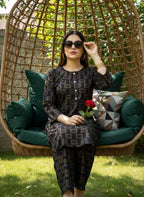 2 Piece Navy Blue Geometric for Women