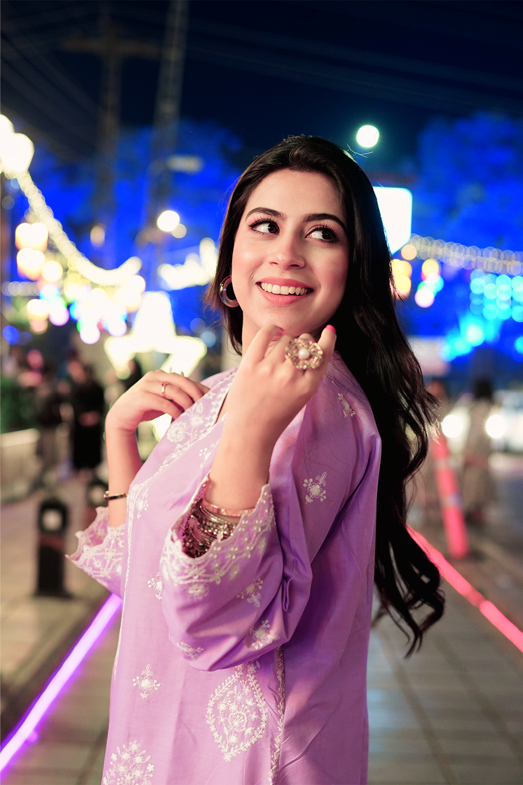 Elegant Lavender Embroidered Lawn Suit