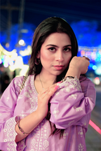Elegant Lavender Embroidered Lawn Suit