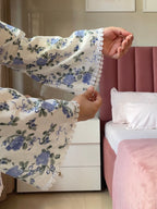 2pcBlue - Floral Kurta Set