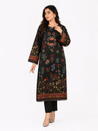 2PC Midnight Black Floral Printed Kaftan