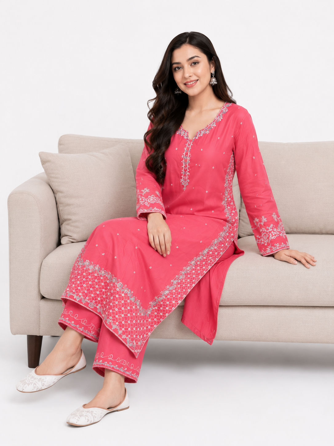 Amal's Pink Embroidered 2PC