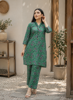 Emerald Floral Print 2PC