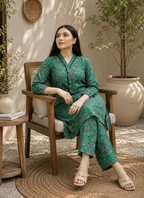 Emerald Floral Print 2PC