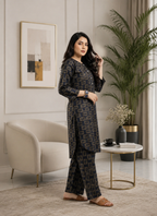 2 Piece Navy Blue Geometric for Women