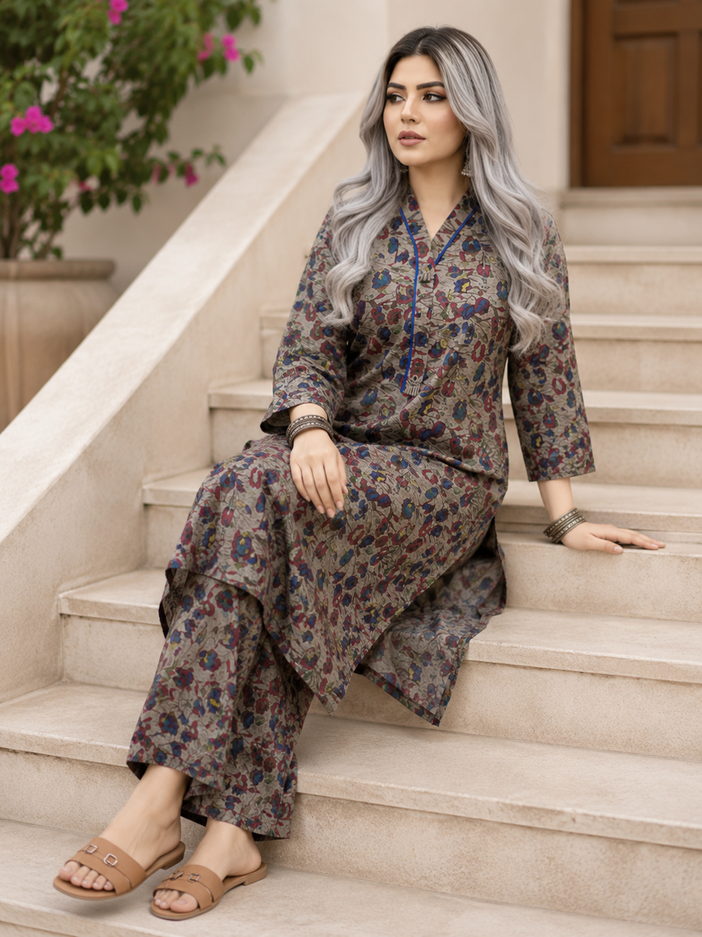 2PC Lawn Floral Printed Suit
