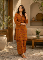 Sunset Ochre Floral Print 2PC