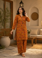 Sunset Ochre Floral Print 2PC