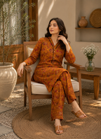 Sunset Ochre Floral Print 2PC