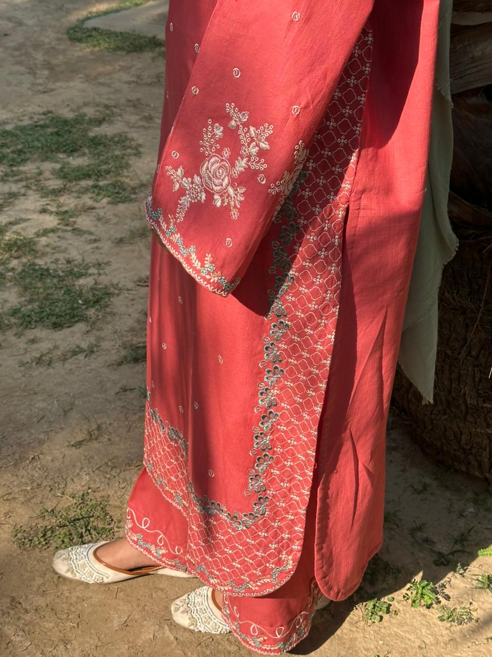 Amal's Pink Embroidered 2PC