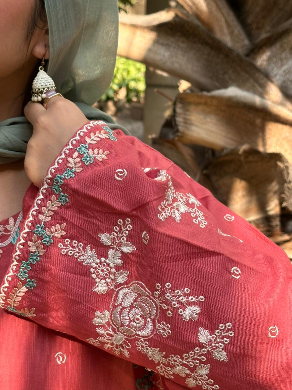 Amal's Pink Embroidered 2PC