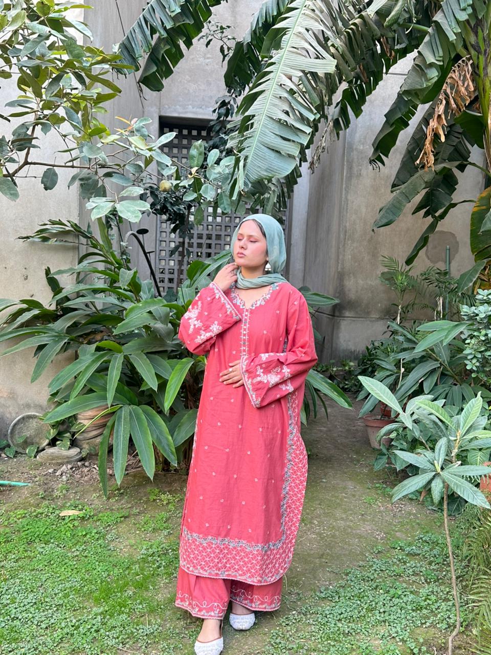 Amal's Pink Embroidered 2PC
