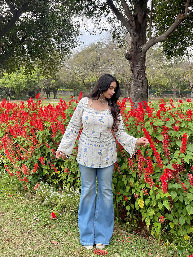 2PC- Sky Kurta Set