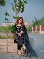 Black Rose Embroidered Luxury Suit