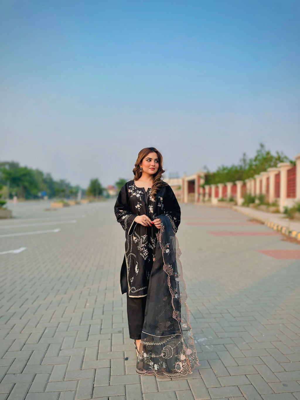 Black Rose Embroidered Luxury Suit