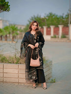 Black Rose Embroidered Luxury Suit