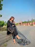 Black Rose Embroidered Luxury Suit