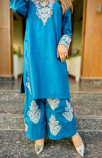 Blue Embroidered2pc