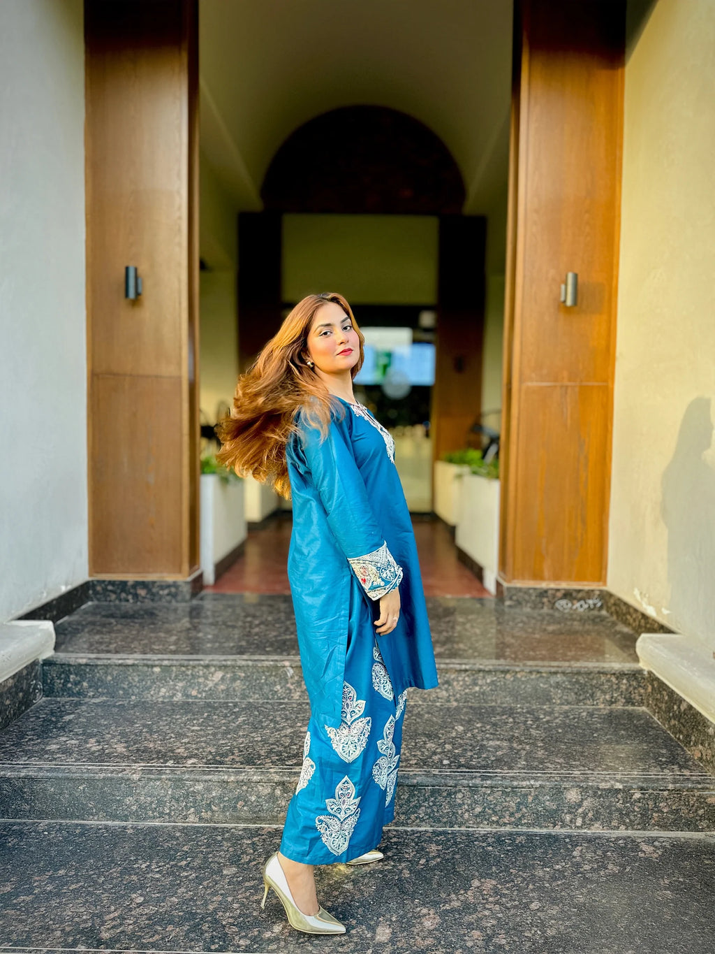 Blue Embroidered2pc