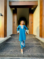 Blue Embroidered2pc