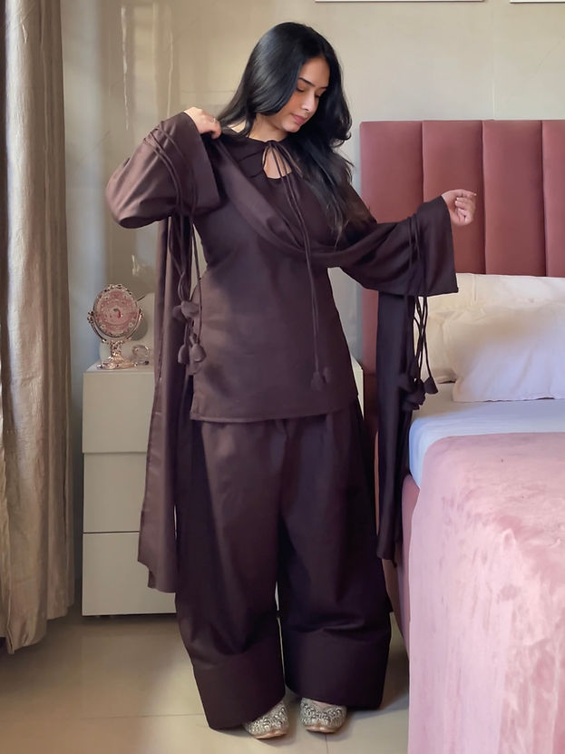 Brown - Tassel 3 Piece Set