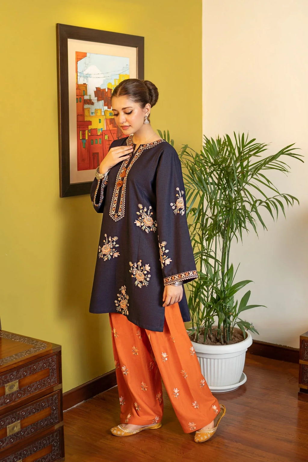 2PC Marganda Embroided