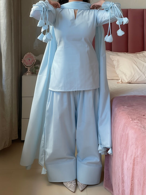 Sky Blue - Tassel 3 Piece Set